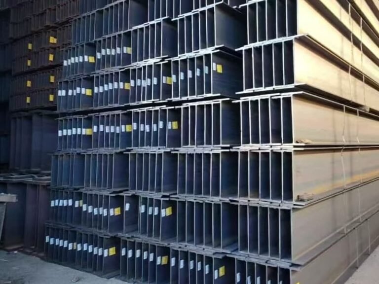 Wide Flange H-Beam HEA HEB structural steel stockyard in Tangshan China