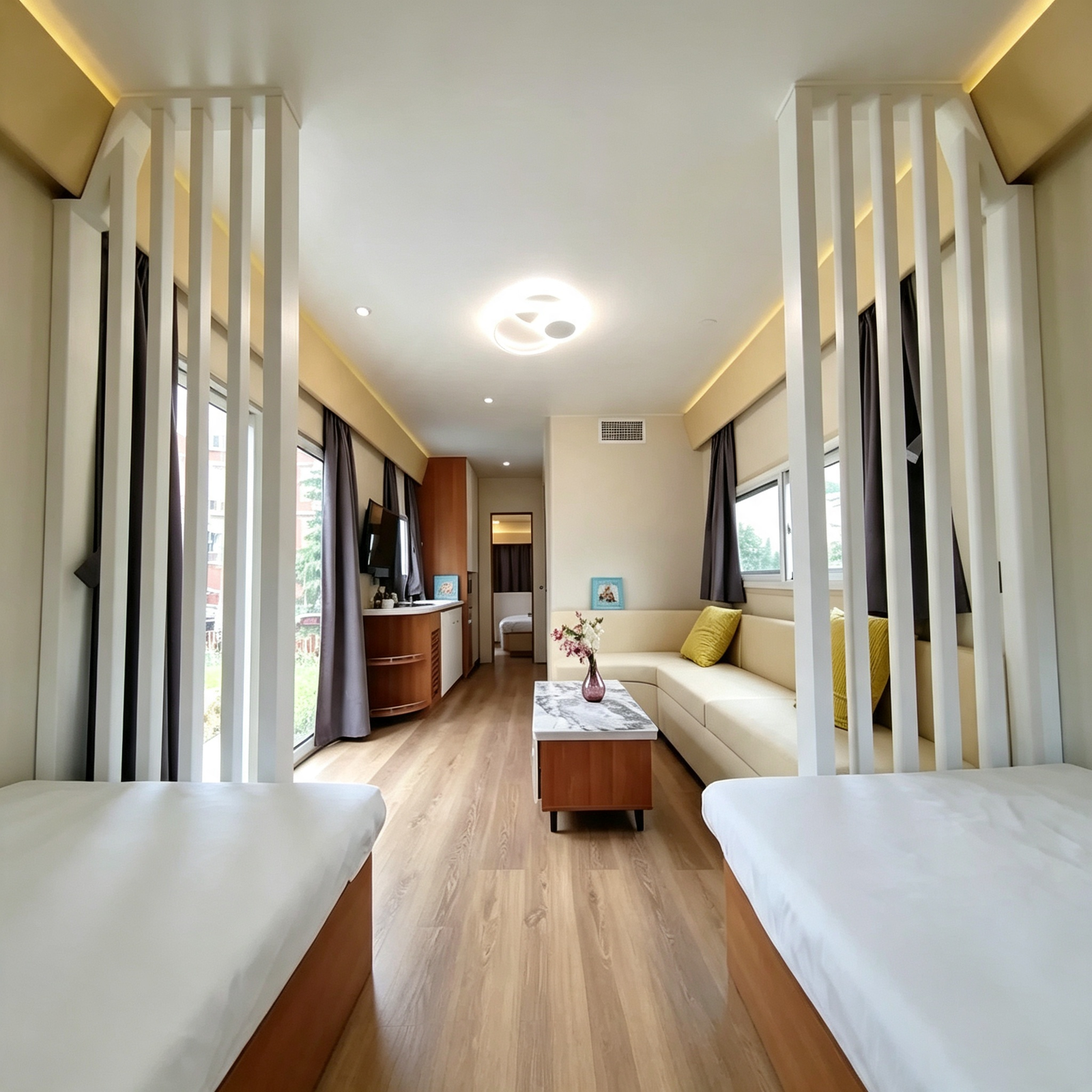 Apple Pod House Interior Lounge
